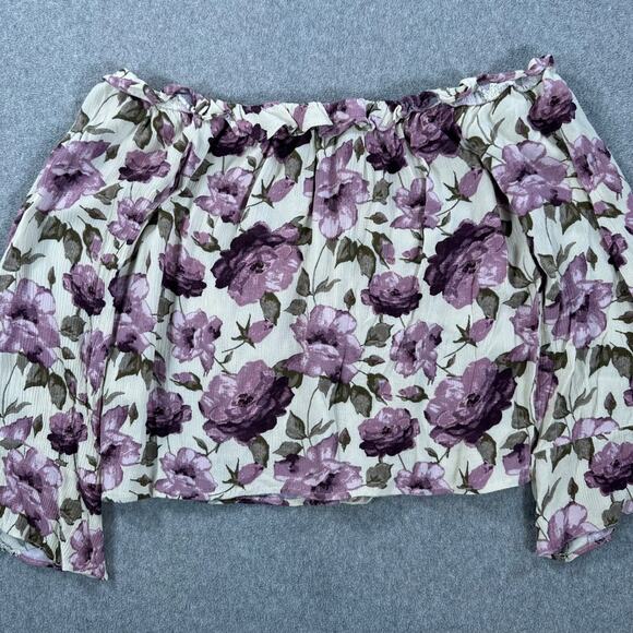 American Eagle Outfitters Off SHoulder Floral Peasant Blouse Women's Small Boho - Picture 8 of 8